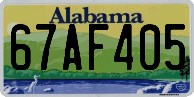 AL license plate 67AF405