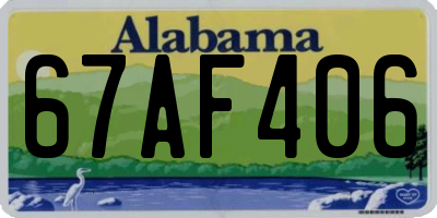 AL license plate 67AF406