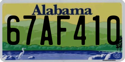 AL license plate 67AF410