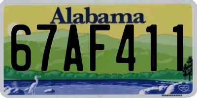 AL license plate 67AF411