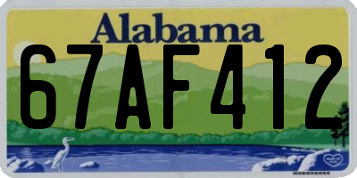 AL license plate 67AF412