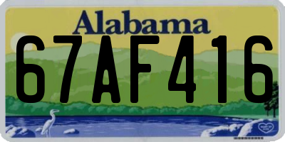 AL license plate 67AF416