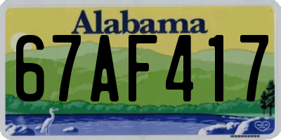 AL license plate 67AF417