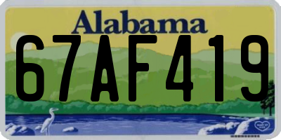 AL license plate 67AF419