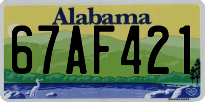AL license plate 67AF421