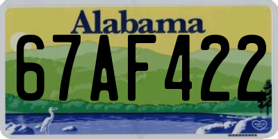 AL license plate 67AF422