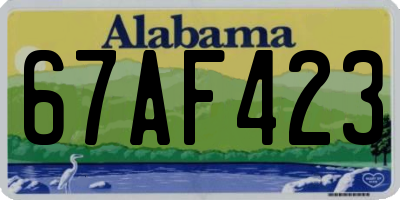 AL license plate 67AF423