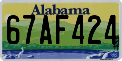 AL license plate 67AF424