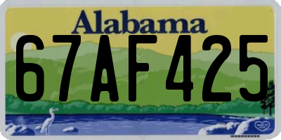 AL license plate 67AF425
