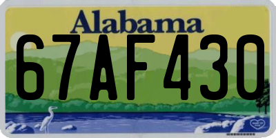 AL license plate 67AF430
