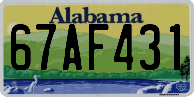 AL license plate 67AF431