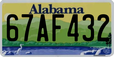 AL license plate 67AF432