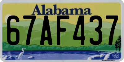 AL license plate 67AF437