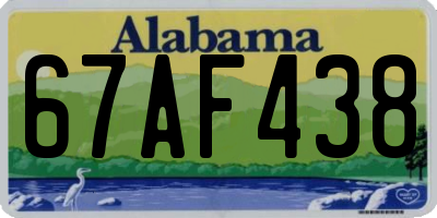 AL license plate 67AF438