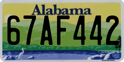 AL license plate 67AF442