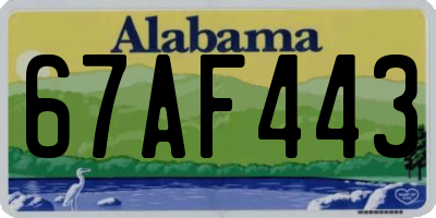 AL license plate 67AF443