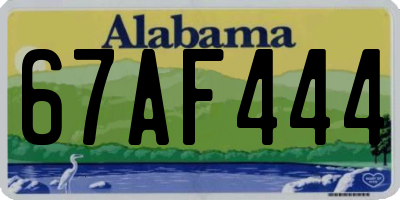AL license plate 67AF444