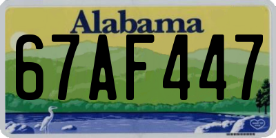 AL license plate 67AF447