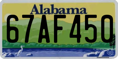 AL license plate 67AF450