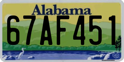 AL license plate 67AF451