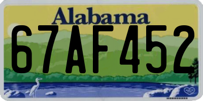 AL license plate 67AF452