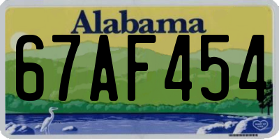 AL license plate 67AF454