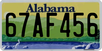 AL license plate 67AF456