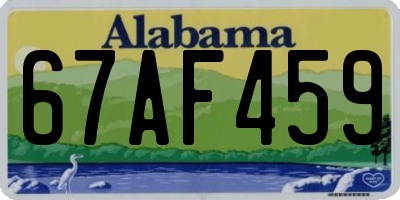 AL license plate 67AF459