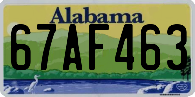 AL license plate 67AF463