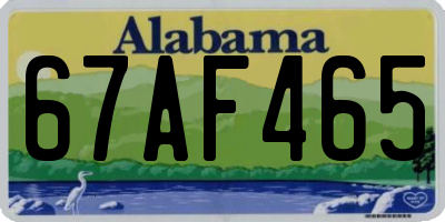 AL license plate 67AF465
