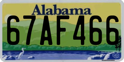 AL license plate 67AF466