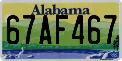 AL license plate 67AF467