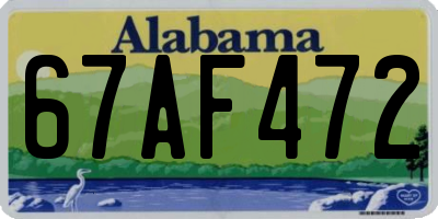 AL license plate 67AF472
