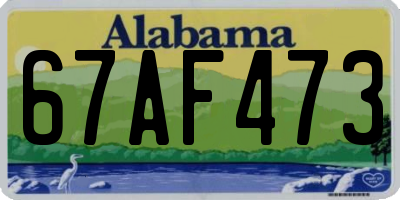 AL license plate 67AF473