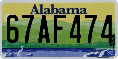 AL license plate 67AF474