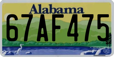 AL license plate 67AF475
