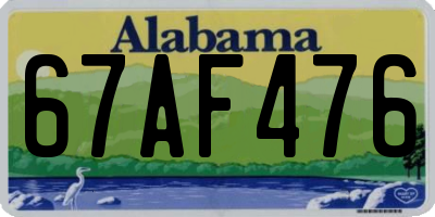 AL license plate 67AF476