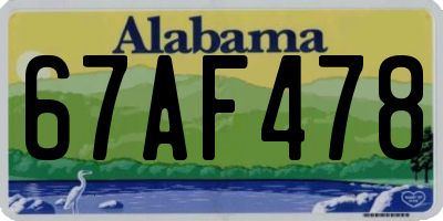 AL license plate 67AF478