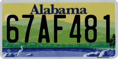 AL license plate 67AF481