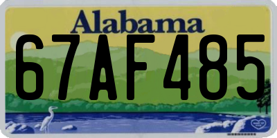 AL license plate 67AF485