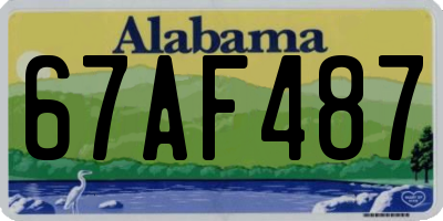 AL license plate 67AF487