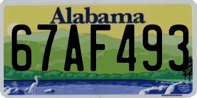 AL license plate 67AF493