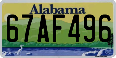 AL license plate 67AF496