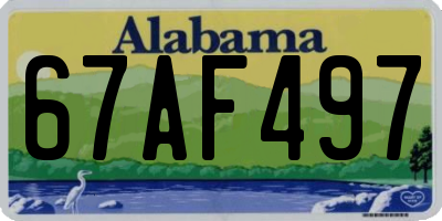 AL license plate 67AF497