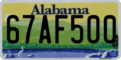 AL license plate 67AF500