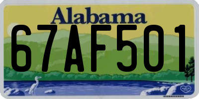 AL license plate 67AF501