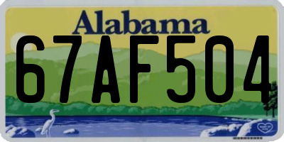 AL license plate 67AF504