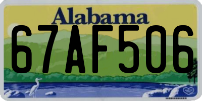 AL license plate 67AF506