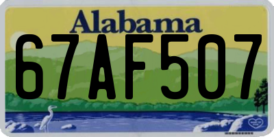 AL license plate 67AF507