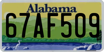 AL license plate 67AF509